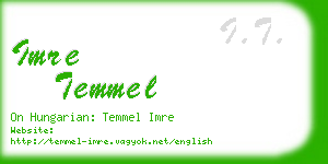 imre temmel business card